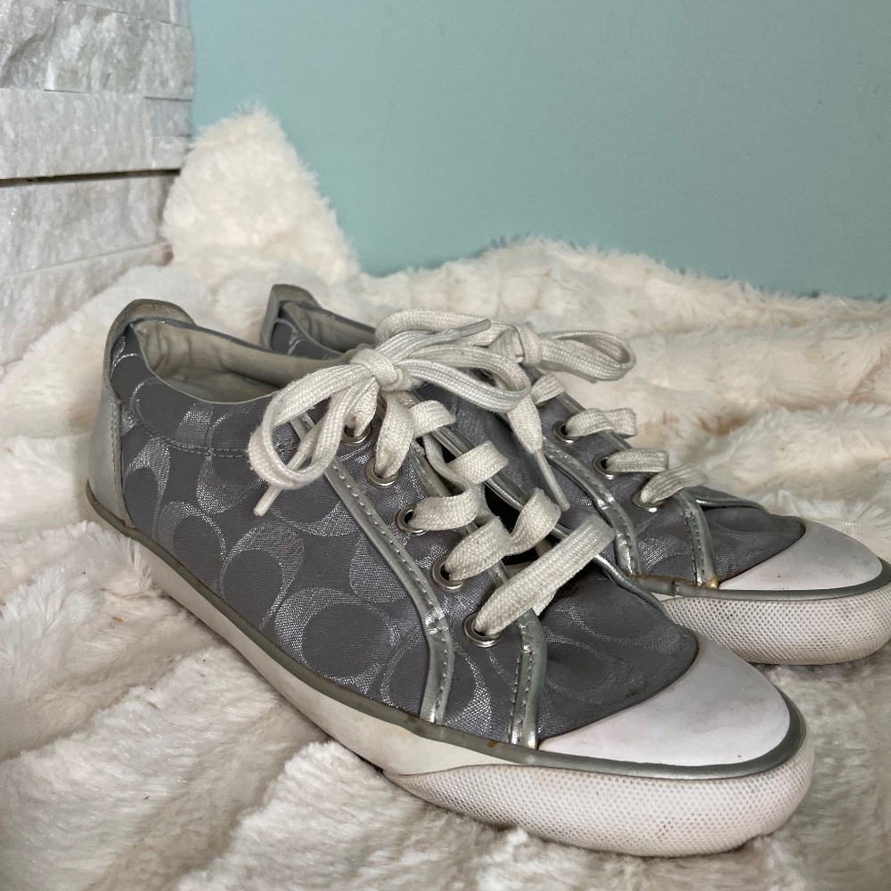 Silver Gray Coach “Barrett” Sneakers - (7)